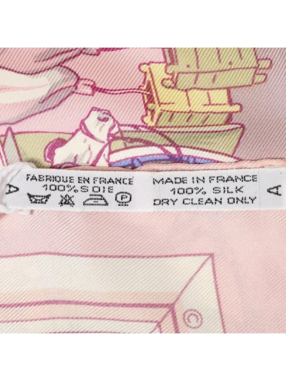 Hermes Scarf Pink Blue Twill Silk
